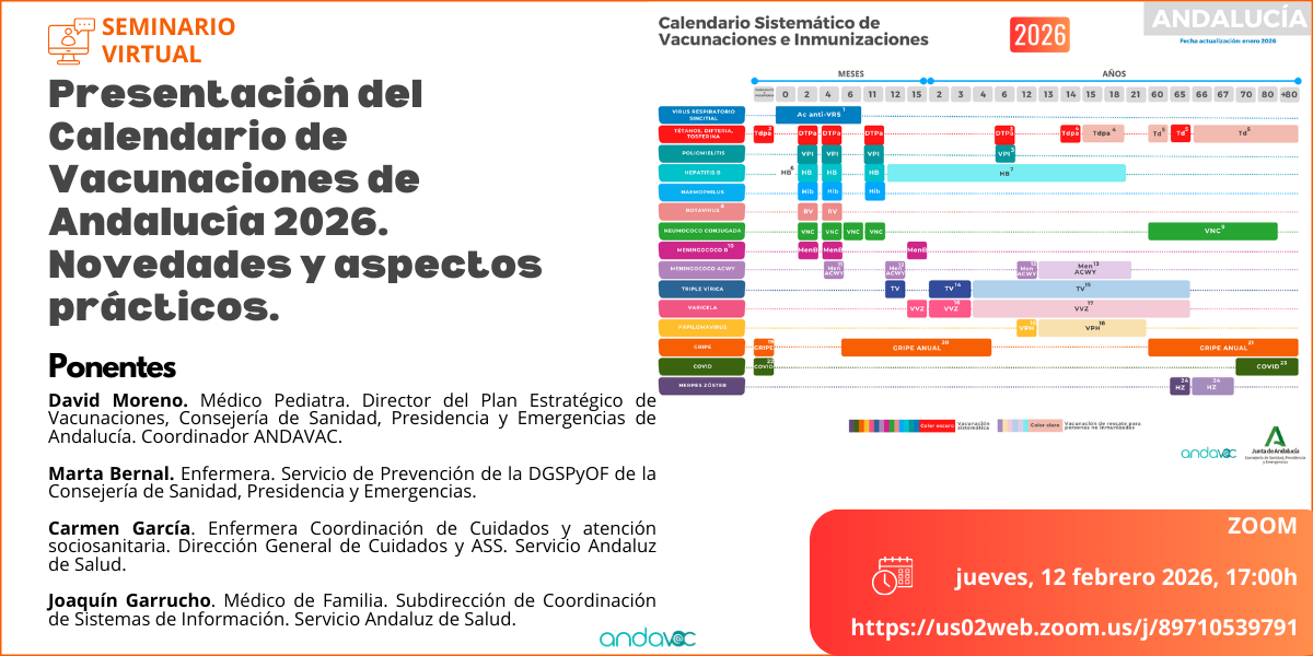 Webinar: Actualización y Novedades vacunales 2026 en Andalucía